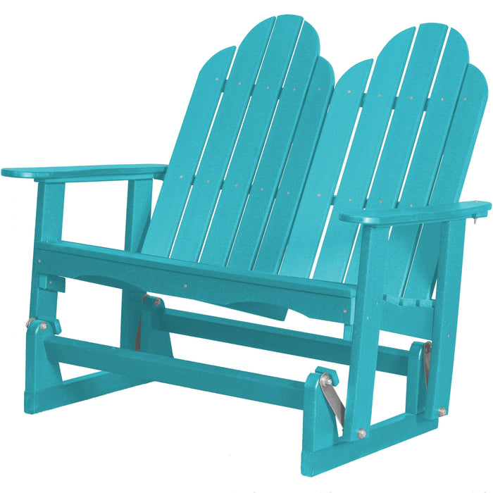 Wildridge Classic 4 ft. recycled plastic Adirondack glider in Aruba Blue