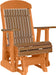 LuxCraft Antique Mahogany 2 foot Classic Highback Recycled Plastic Glider Chair with Cup Holder