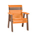 LuxCraft Tangerine 2' Rollback Recycled Plastic Chair With Cup Holder