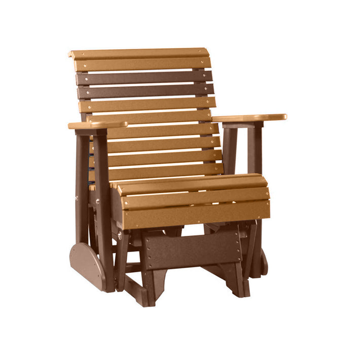 LuxCraft Cedar 2 foot Rollback Recycled Plastic Glider Chair