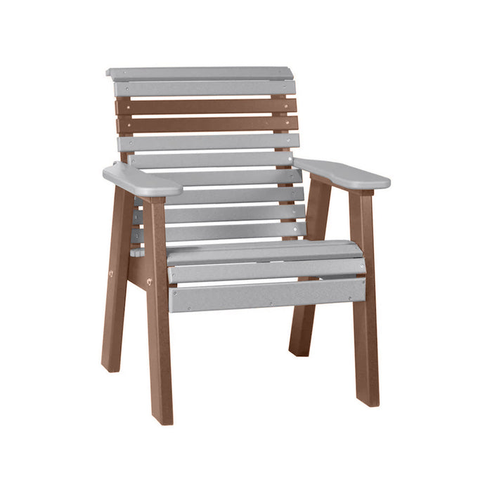 LuxCraft Dove Gray 2' Rollback Recycled Plastic Chair With Cup Holder
