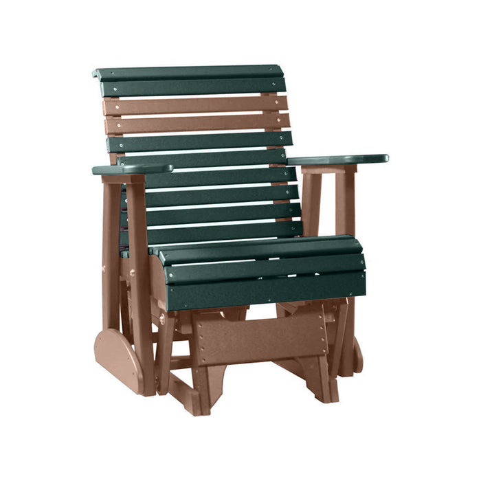 LuxCraft Green 2 foot Rollback Recycled Plastic Glider Chair