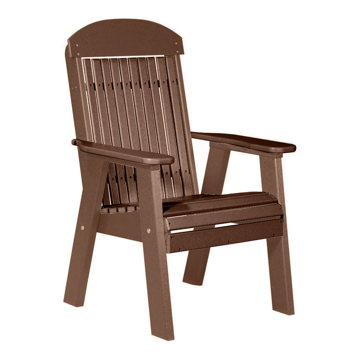 LuxCraft Chestnut Brown 2' Classic Highback Recycled Plastic Chair