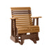LuxCraft Cedar 2 foot Rollback Recycled Plastic Glider Chair With Cup Holder