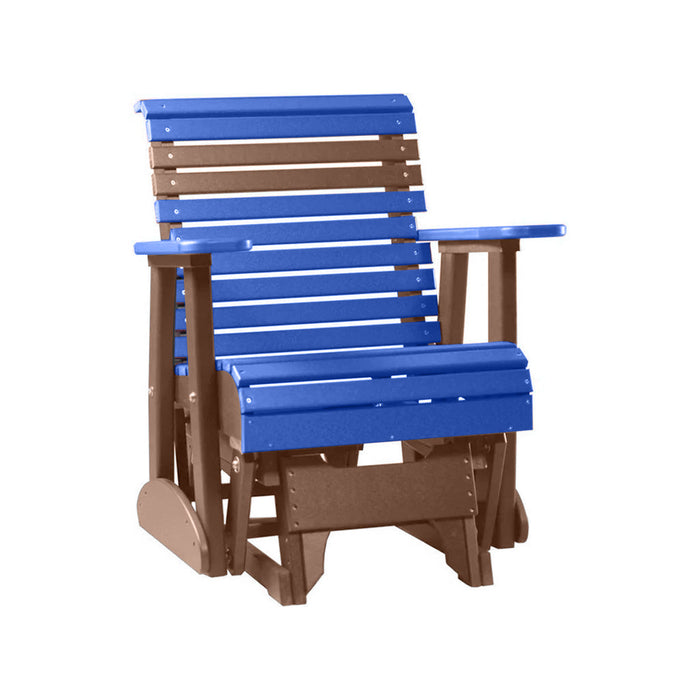 LuxCraft Blue 2 foot Rollback Recycled Plastic Glider Chair