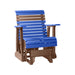 LuxCraft Blue 2 foot Rollback Recycled Plastic Glider Chair With Cup Holder