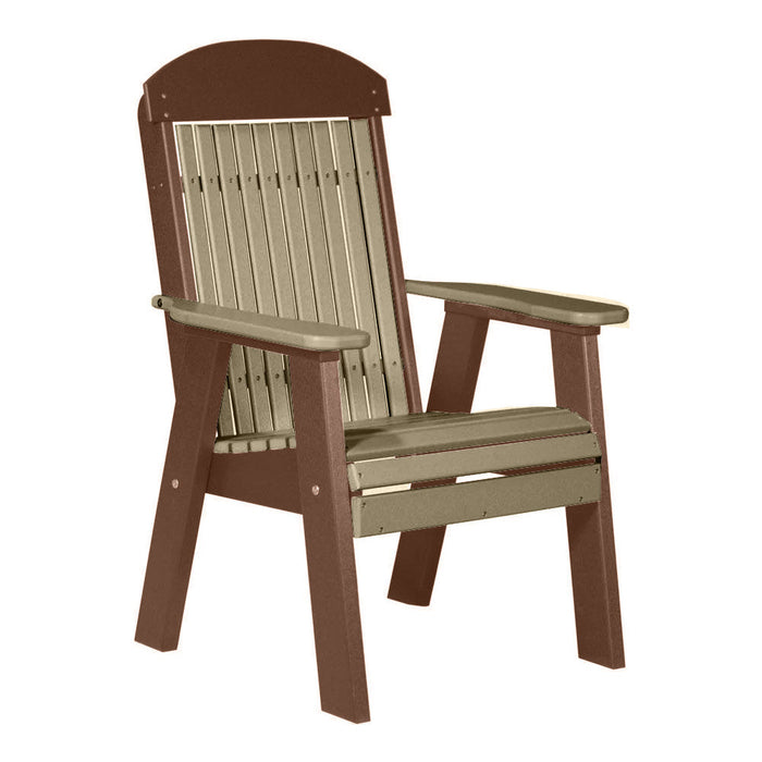 LuxCraft Weatherwood 2' Classic Highback Recycled Plastic Chair With Cup Holder