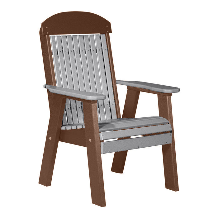 LuxCraft Dove Gray 2' Classic Highback Recycled Plastic Chair