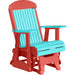 LuxCraft Aruba Blue 2 foot Classic Highback Recycled Plastic Glider Chair