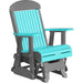 LuxCraft Aruba Blue 2 foot Classic Highback Recycled Plastic Glider Chair