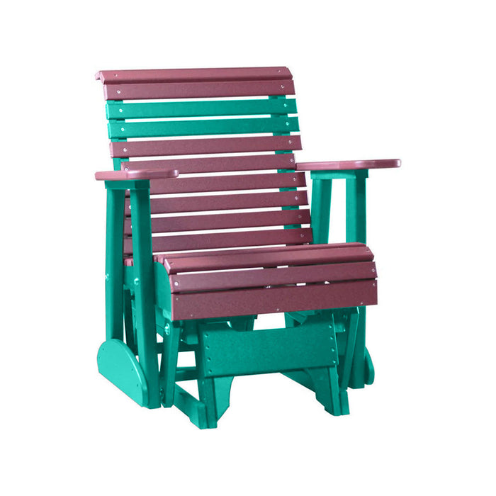 LuxCraft Cherry wood 2 foot Rollback Recycled Plastic Glider Chair