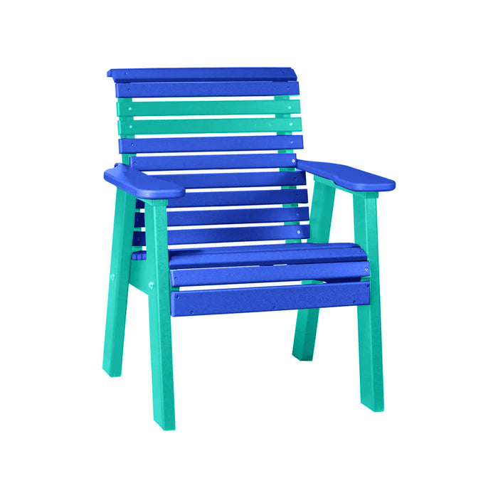LuxCraft Blue 2' Rollback Recycled Plastic Chair