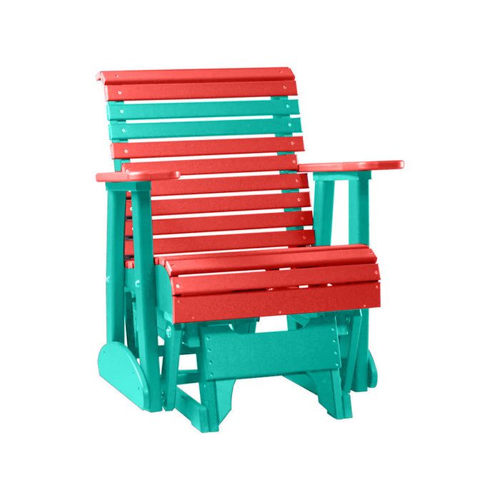 LuxCraft Red 2 foot Rollback Recycled Plastic Glider Chair