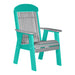 LuxCraft Dove Gray 2' Classic Highback Recycled Plastic Chair With Cup Holder