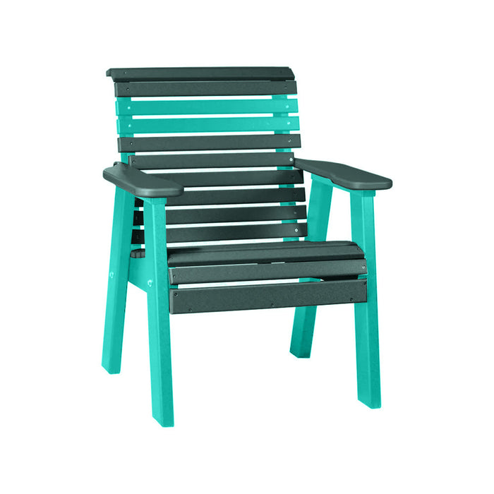 LuxCraft Green 2' Rollback Recycled Plastic Chair With Cup Holder
