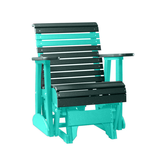 LuxCraft Green 2 foot Rollback Recycled Plastic Glider Chair