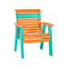 LuxCraft Tangerine 2' Rollback Recycled Plastic Chair With Cup Holder