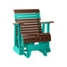 LuxCraft Chestnut Brown 2 foot Rollback Recycled Plastic Glider Chair With Cup Holder