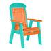 LuxCraft Tangerine 2' Classic Highback Recycled Plastic Chair With Cup Holder