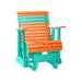 LuxCraft Tangerine 2 foot Rollback Recycled Plastic Glider Chair With Cup Holder
