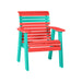LuxCraft Red 2' Rollback Recycled Plastic Chair With Cup Holder