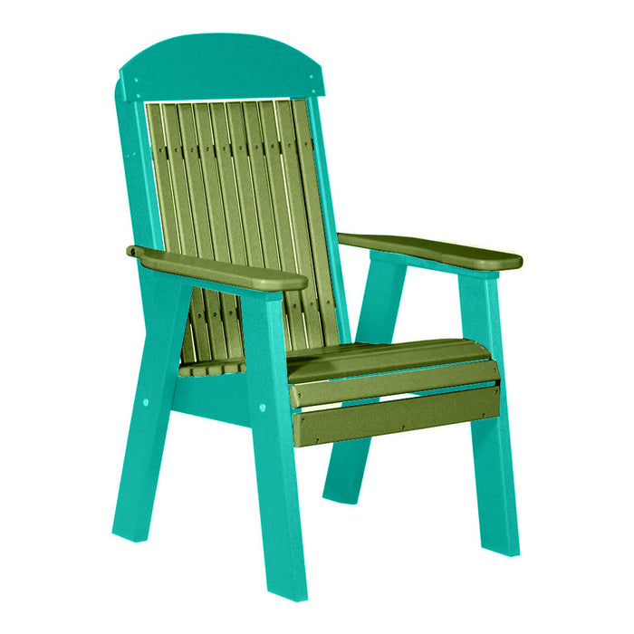 LuxCraft Lime Green 2' Classic Highback Recycled Plastic Chair With Cup Holder
