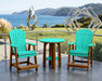 LuxCraft Antique Mahogany on Aruba Blue Poly Balcony Dining Table Sets