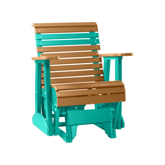 LuxCraft Cedar 2 foot Rollback Recycled Plastic Glider Chair