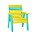 LuxCraft Yellow 2' Rollback Recycled Plastic Chair With Cup Holder