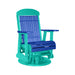 LuxCraft Blue 2 foot Classic Highback Recycled Plastic Swivel Glider Chair With Cup Holder
