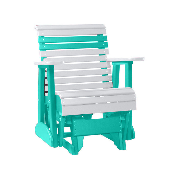 LuxCraft White 2 foot Rollback Recycled Plastic Glider Chair