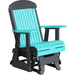 LuxCraft Aruba Blue 2 foot Classic Highback Recycled Plastic Glider Chair with Cup Holder