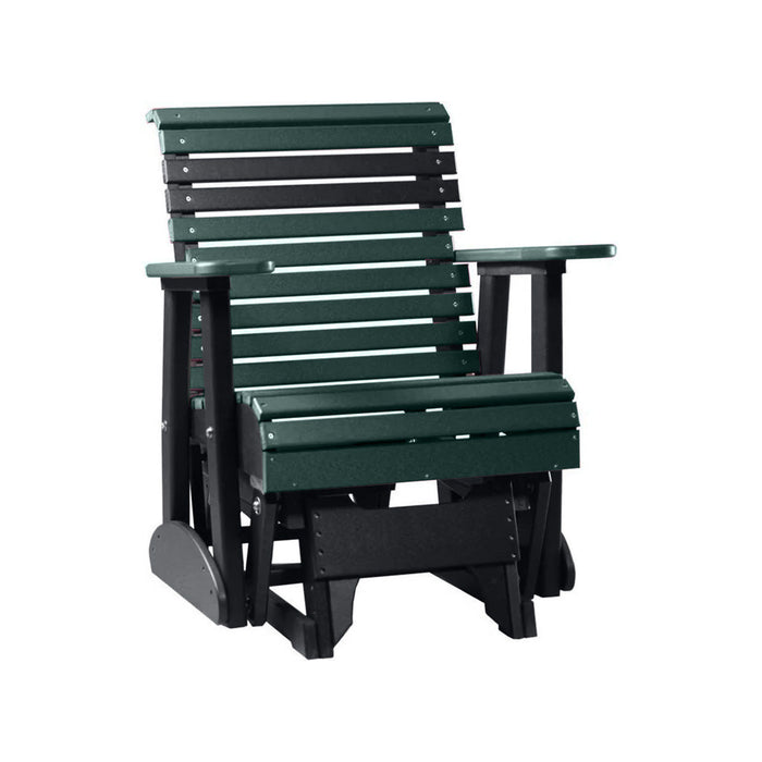 LuxCraft Green 2 foot Rollback Recycled Plastic Glider Chair