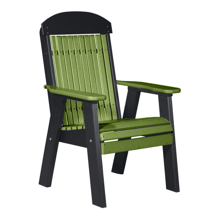 LuxCraft Lime Green 2' Classic Highback Recycled Plastic Chair With Cup Holder
