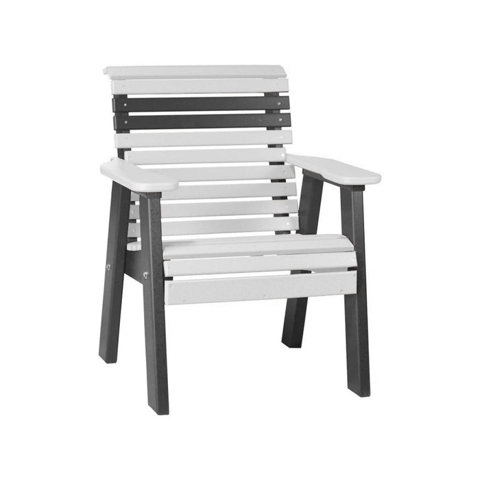 LuxCraft White 2' Rollback Recycled Plastic Chair With Cup Holder