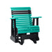 LuxCraft Aruba Blue 2 foot Rollback Recycled Plastic Glider Chair With Cup Holder