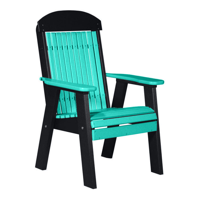 LuxCraft Aruba Blue 2' Classic Highback Recycled Plastic Chair