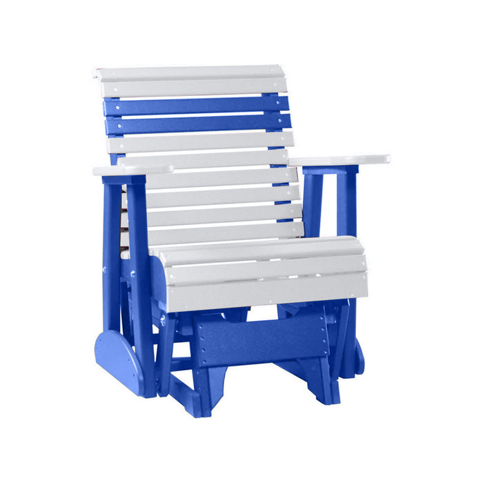 LuxCraft White 2 foot Rollback Recycled Plastic Glider Chair