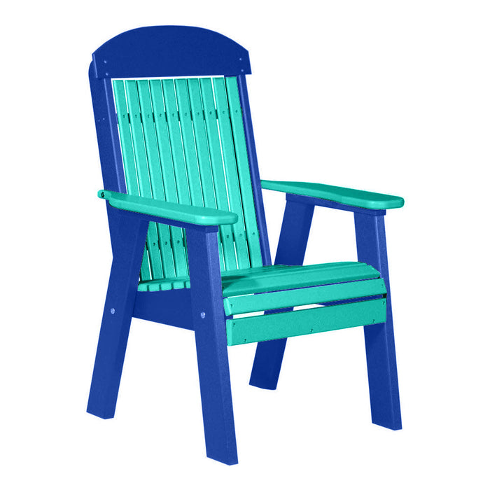 LuxCraft Aruba Blue 2' Classic Highback Recycled Plastic Chair