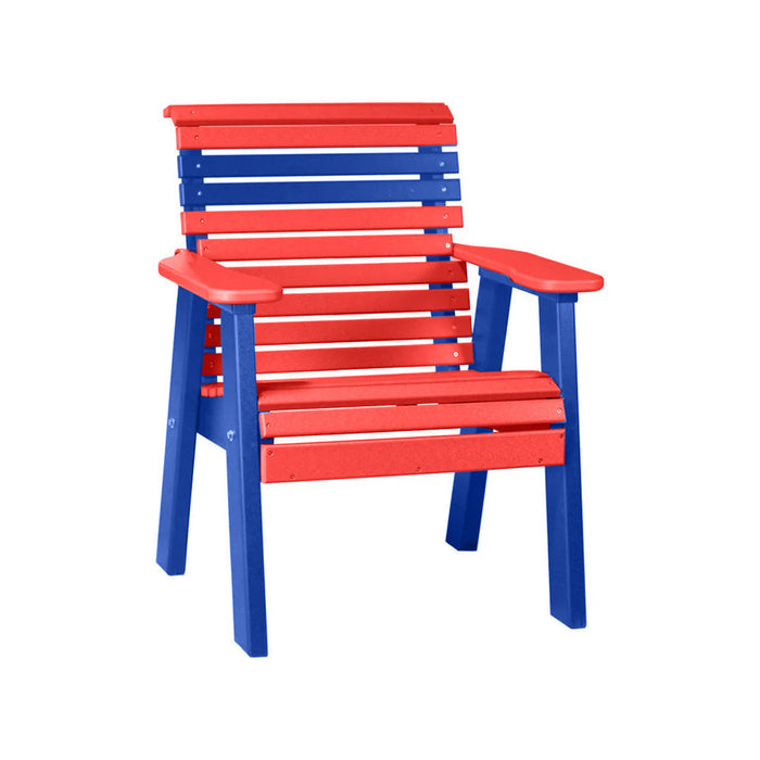 LuxCraft Red 2' Rollback Recycled Plastic Chair With Cup Holder