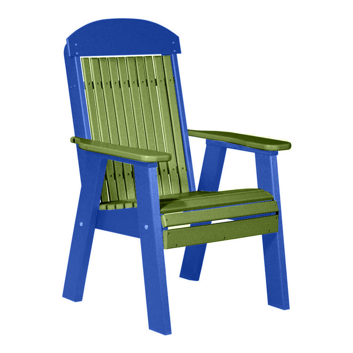 LuxCraft Lime Green 2' Classic Highback Recycled Plastic Chair With Cup Holder