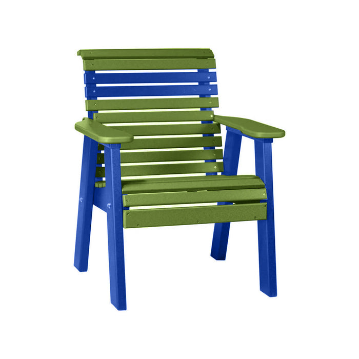 LuxCraft Lime Green 2' Rollback Recycled Plastic Chair With Cup Holder