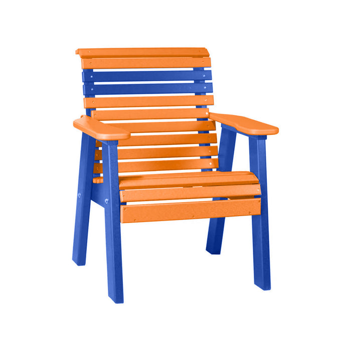 LuxCraft Tangerine 2' Rollback Recycled Plastic Chair With Cup Holder