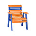 LuxCraft Tangerine 2' Rollback Recycled Plastic Chair With Cup Holder