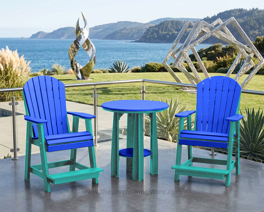 LuxCraft Aruba Blue on Blue Poly Balcony Table Dining Sets