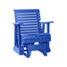 LuxCraft Blue 2 foot Rollback Recycled Plastic Glider Chair With Cup Holder