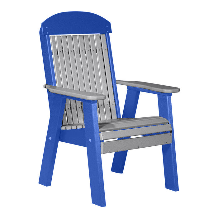 LuxCraft Dove Gray 2' Classic Highback Recycled Plastic Chair
