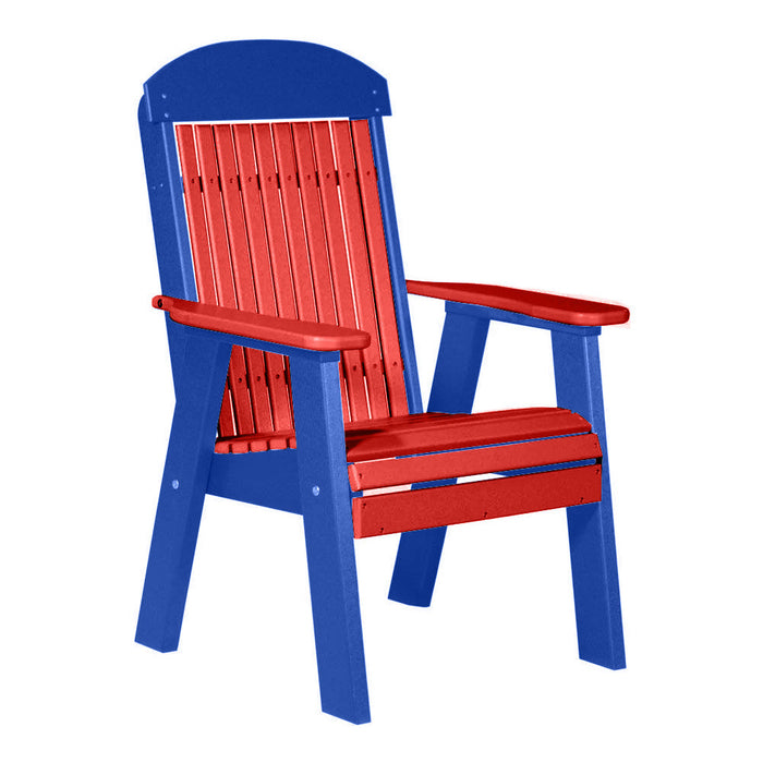 LuxCraft Red 2' Classic Highback Recycled Plastic Chair With Cup Holder