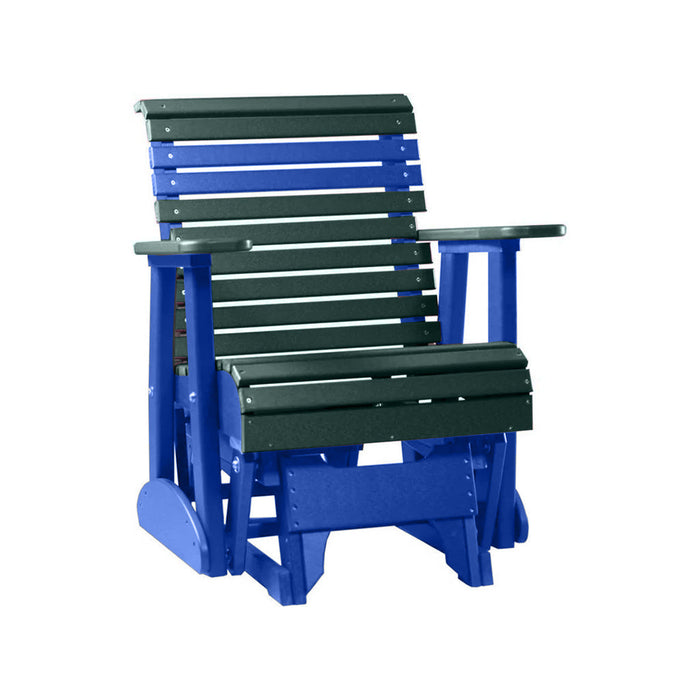 LuxCraft Green 2 foot Rollback Recycled Plastic Glider Chair