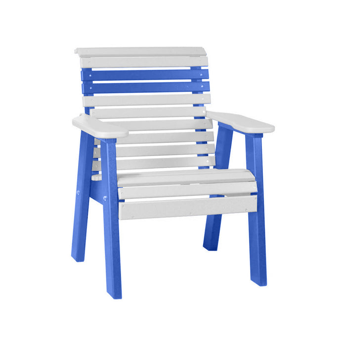 LuxCraft White 2' Rollback Recycled Plastic Chair With Cup Holder
